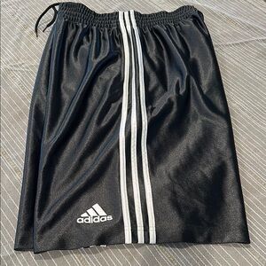 adidas Black Shorts with White Logo Trim